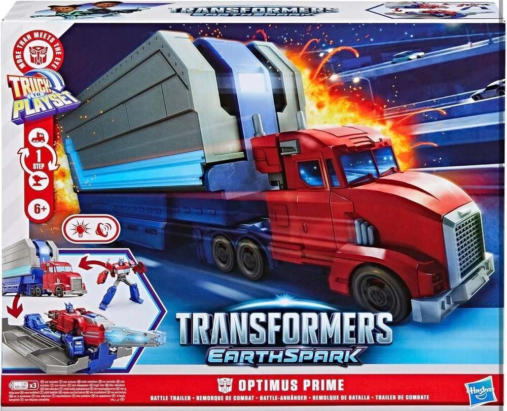 Transformers EarthSpark Optimus Prime Battle Trailer 1-Step‎ Flip Changer